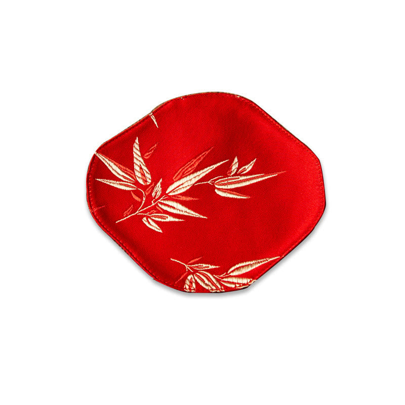 Set de thé en brocart de bambou et fleurs de prunier, motif vagues de la mer, 48 x 22 cm, décoration zen