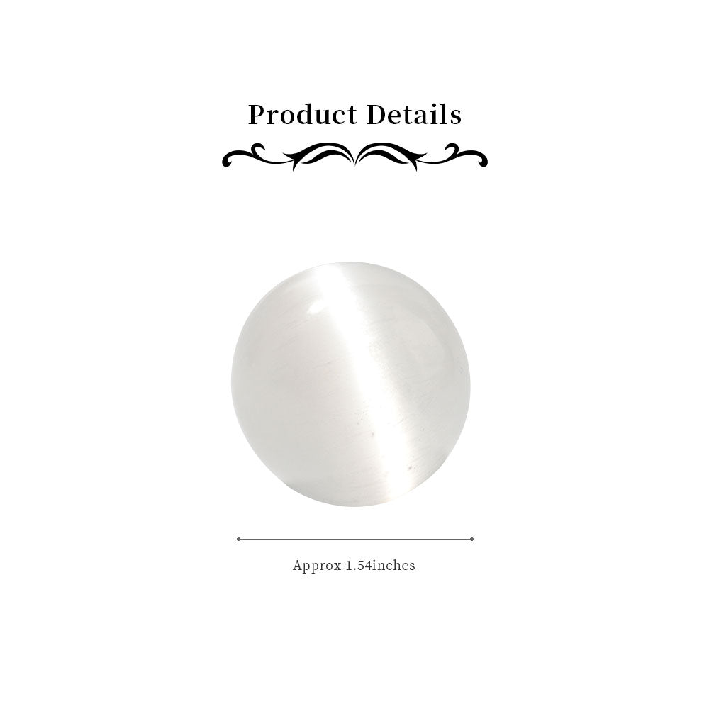 Selenite 1.5 Inch Crystal Sphere for Chakra Balance