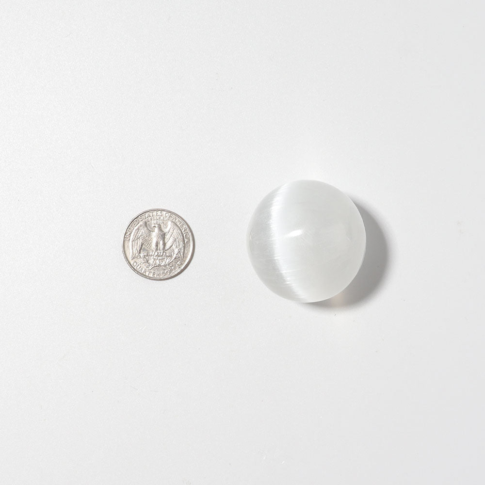 Selenite 1.5 Inch Crystal Sphere for Chakra Balance