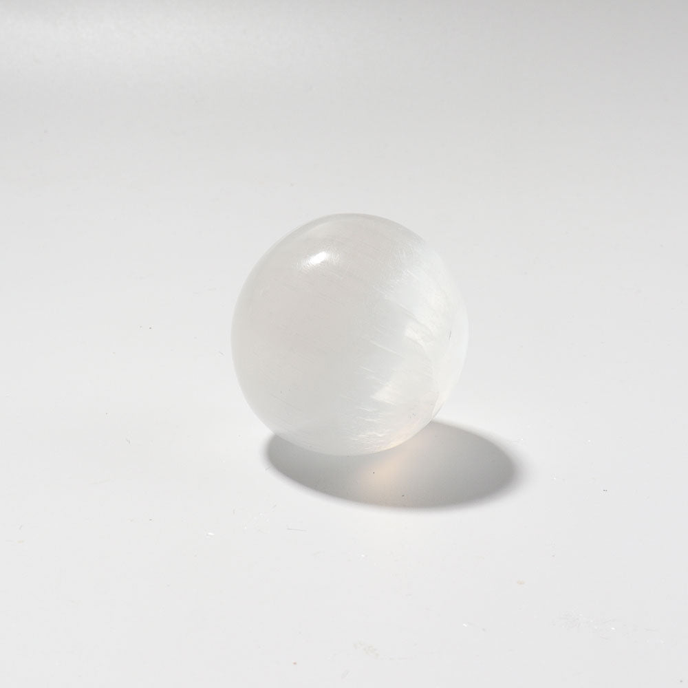 Selenite 1.5 Inch Crystal Sphere for Chakra Balance