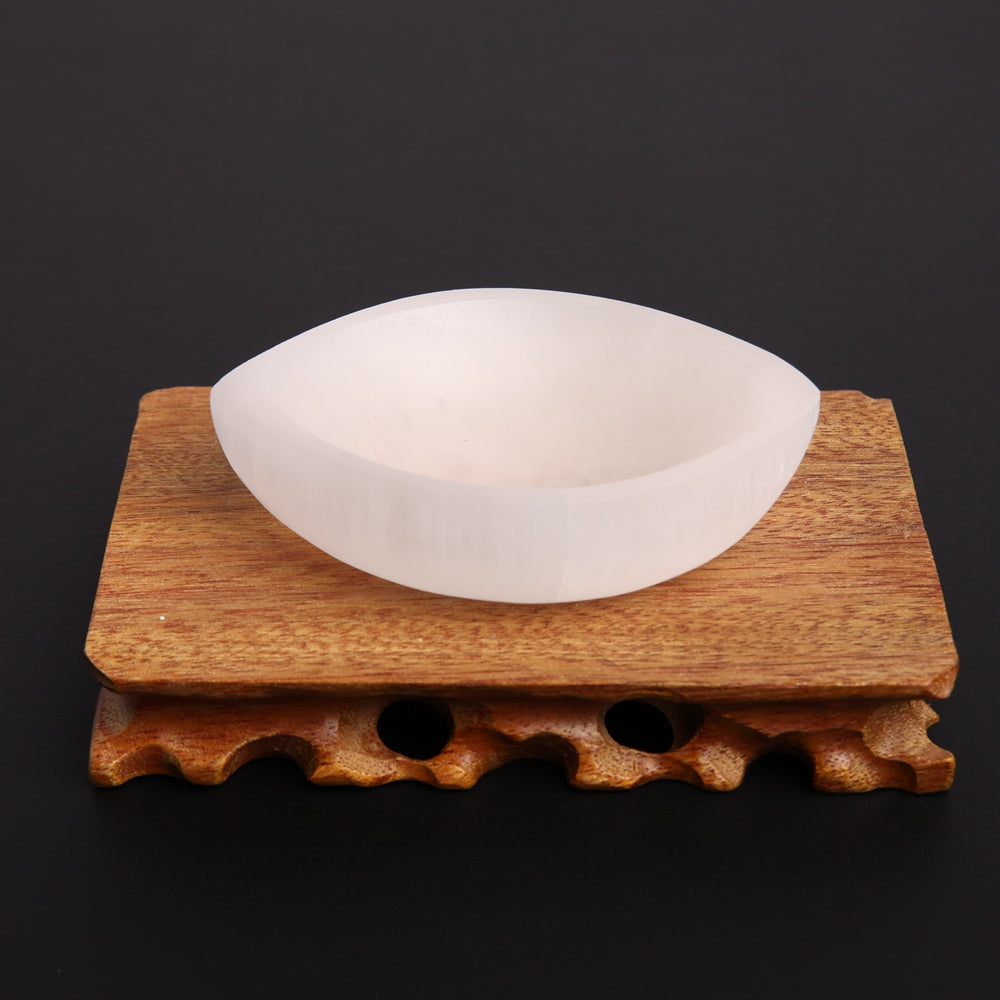 Selenite Crystal Bowl 4.25in Polished Carving Decor