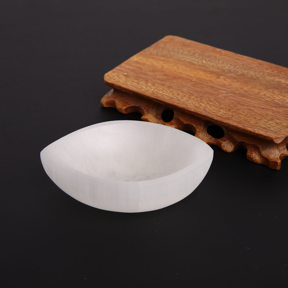 Selenite Crystal Bowl 4.25in Polished Carving Decor