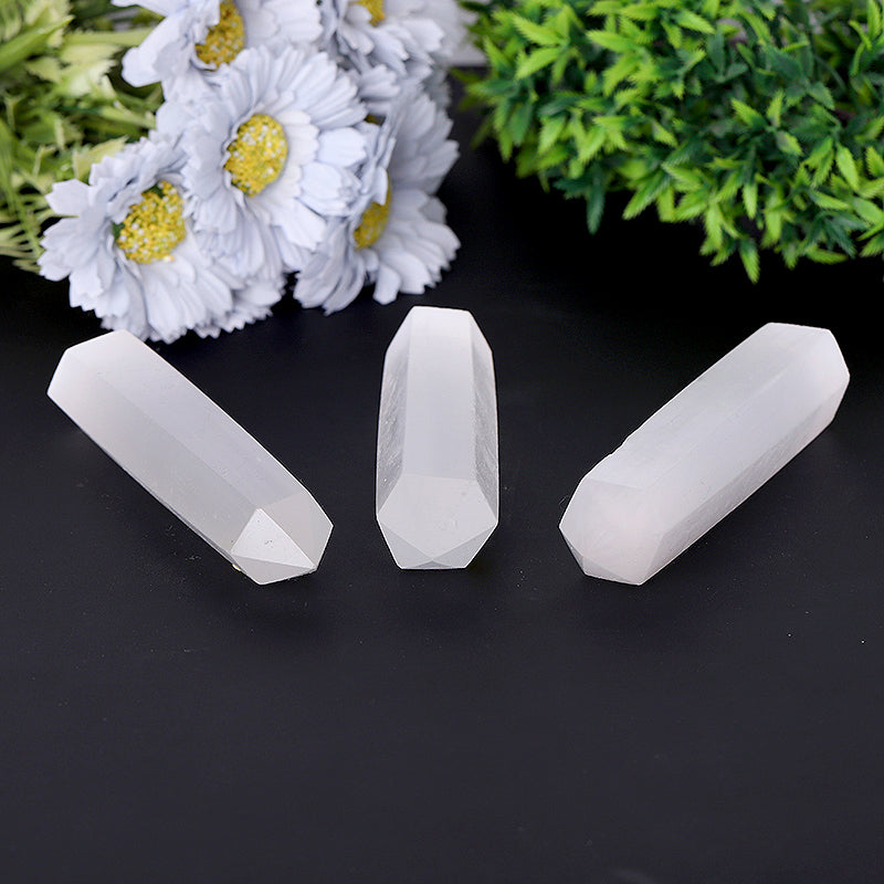 Selenite Healing Crystal Tower 2.4-4.5 inch Meditation Point