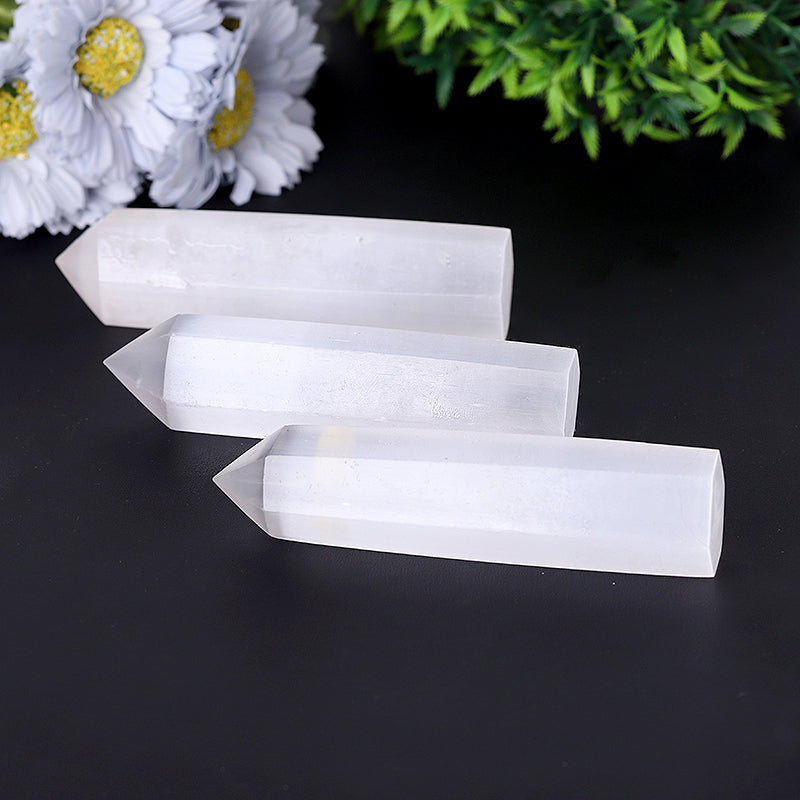 Selenite Healing Crystal Tower 2.4-4.5 inch Meditation Point