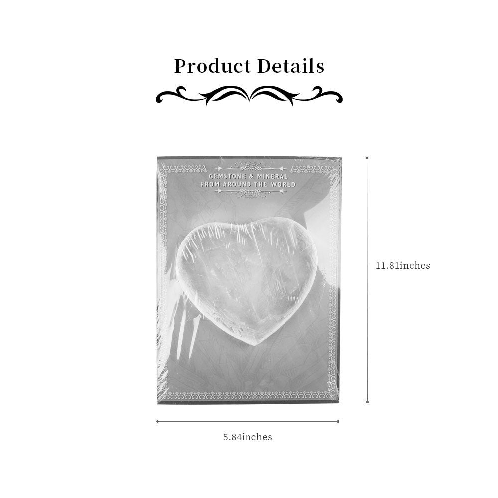 Selenite Heart Crystal Slab 5.8x11.8in for Chakra Healing