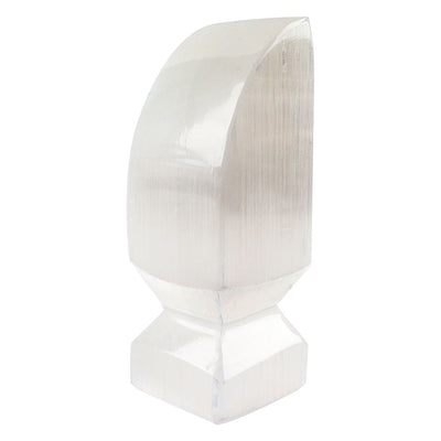 Pointe de cristal d'obélisque de sélénite 1,5 po pour la méditation