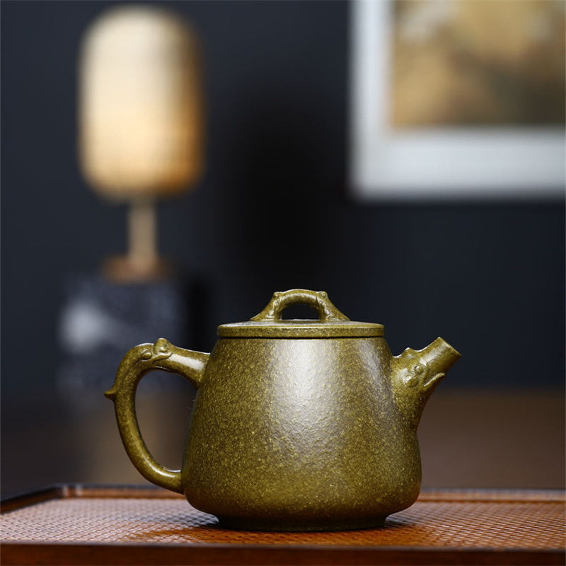 Théière en argile jaune-vert-violet de Yixing, semi-faite à la main, 240 ml