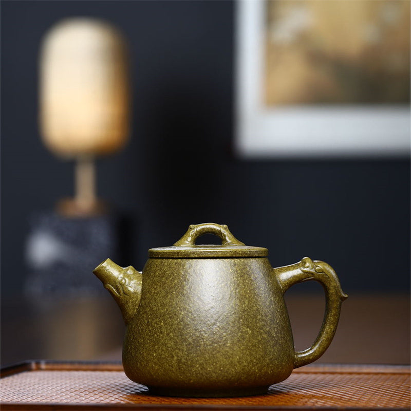 Théière en argile jaune-vert-violet de Yixing, semi-faite à la main, 240 ml