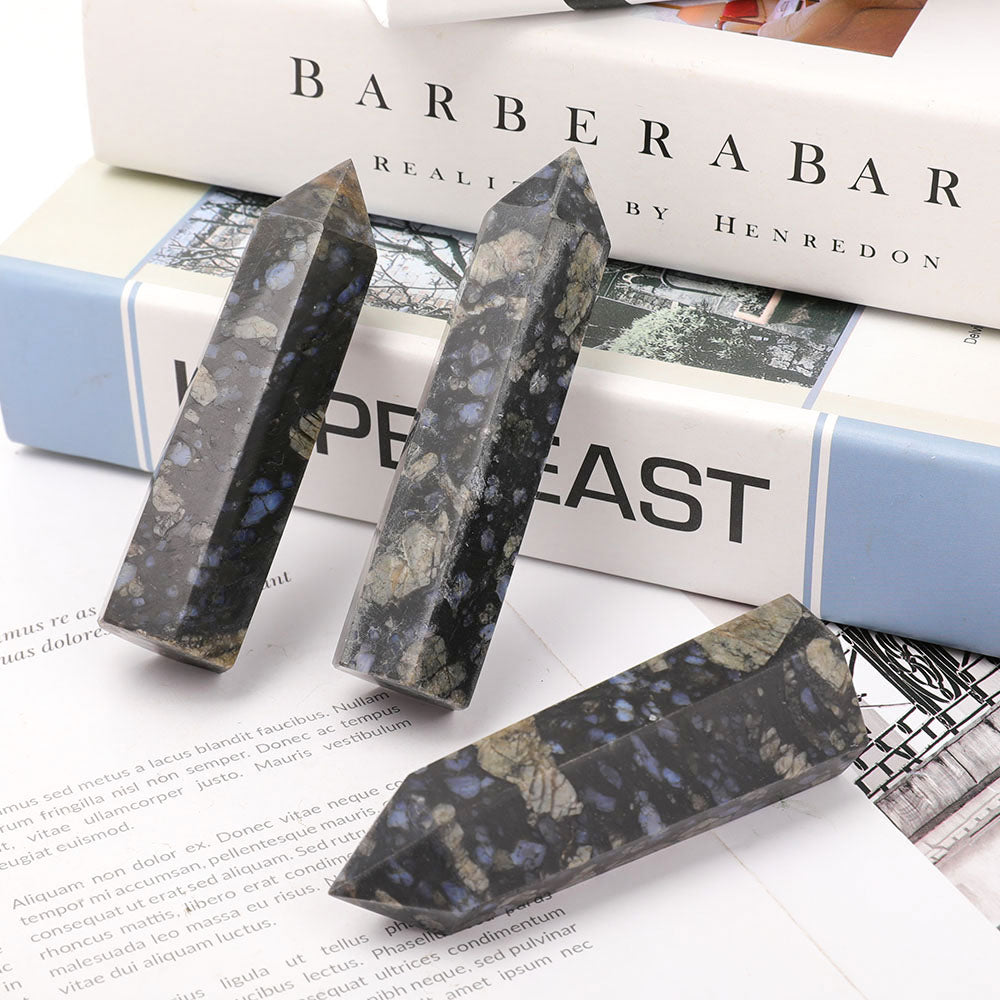 Set of 3 Blue Que Sera Healing Crystal Points 3.5 Inch