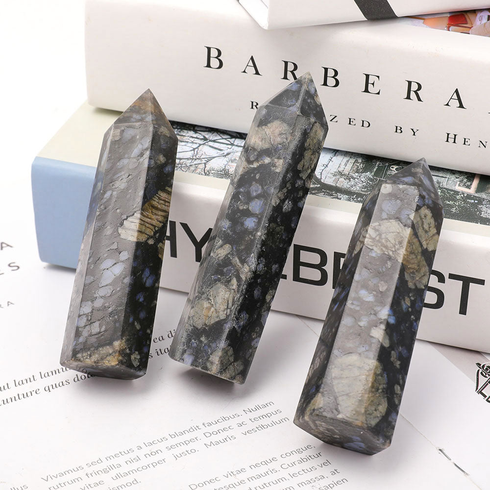 Set of 3 Blue Que Sera Healing Crystal Points 3.5 Inch