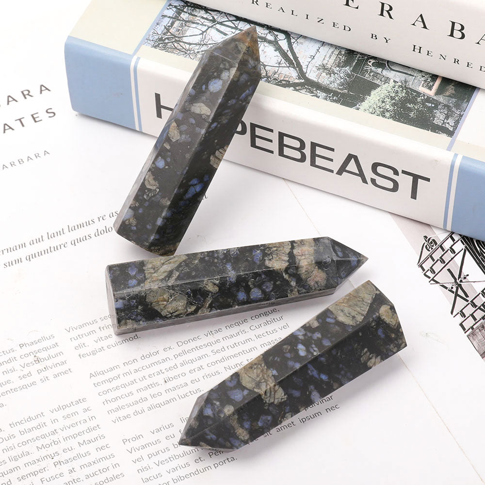 Set of 3 Blue Que Sera Healing Crystal Points 3.5 Inch