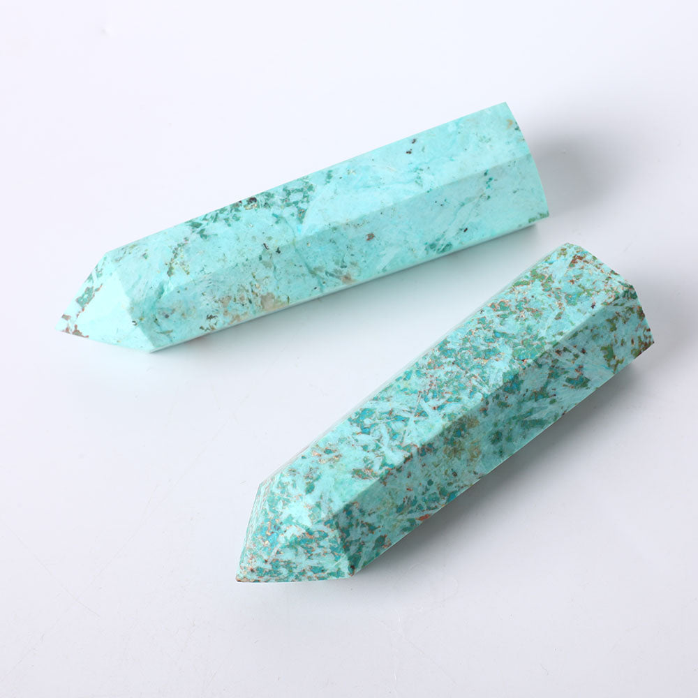 Set of 3 Chrysocolla Crystal Points 2.6-4 Inch Healing Stones