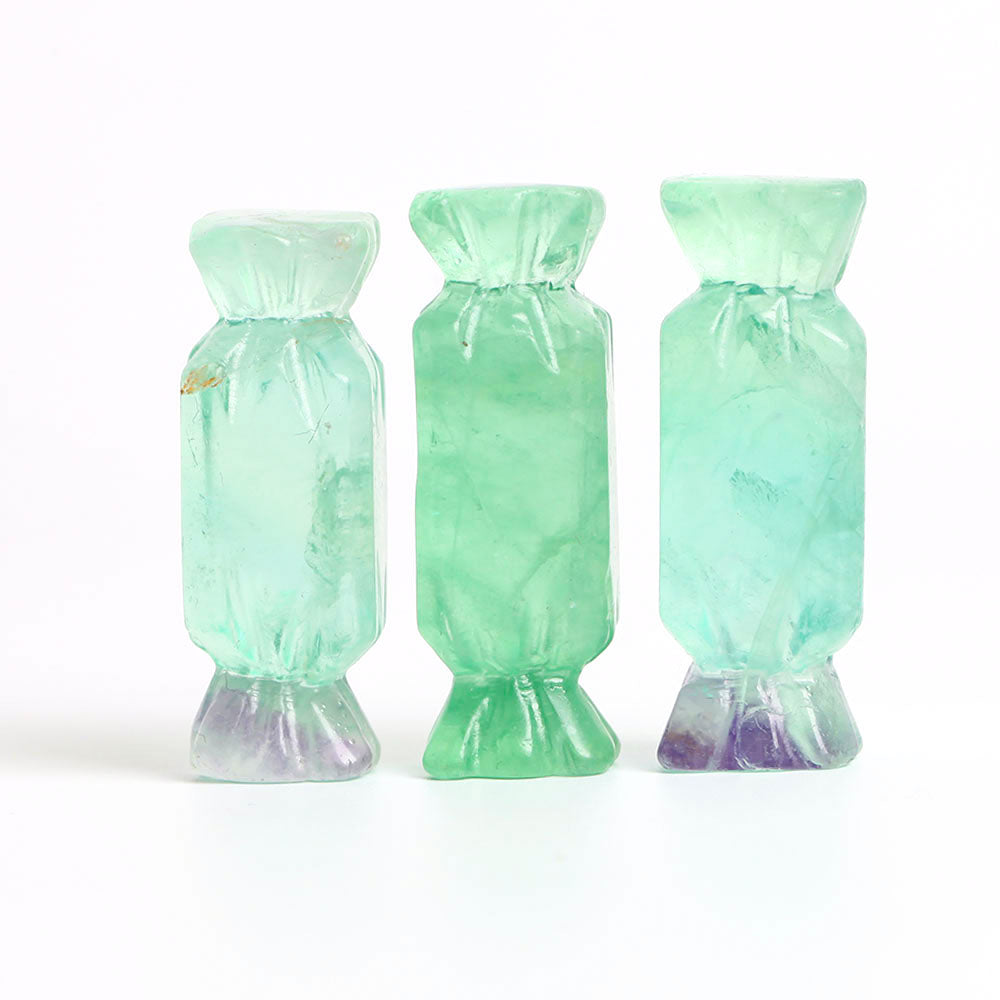 Set of 3 Fluorite Candy Shape Crystal Decorations