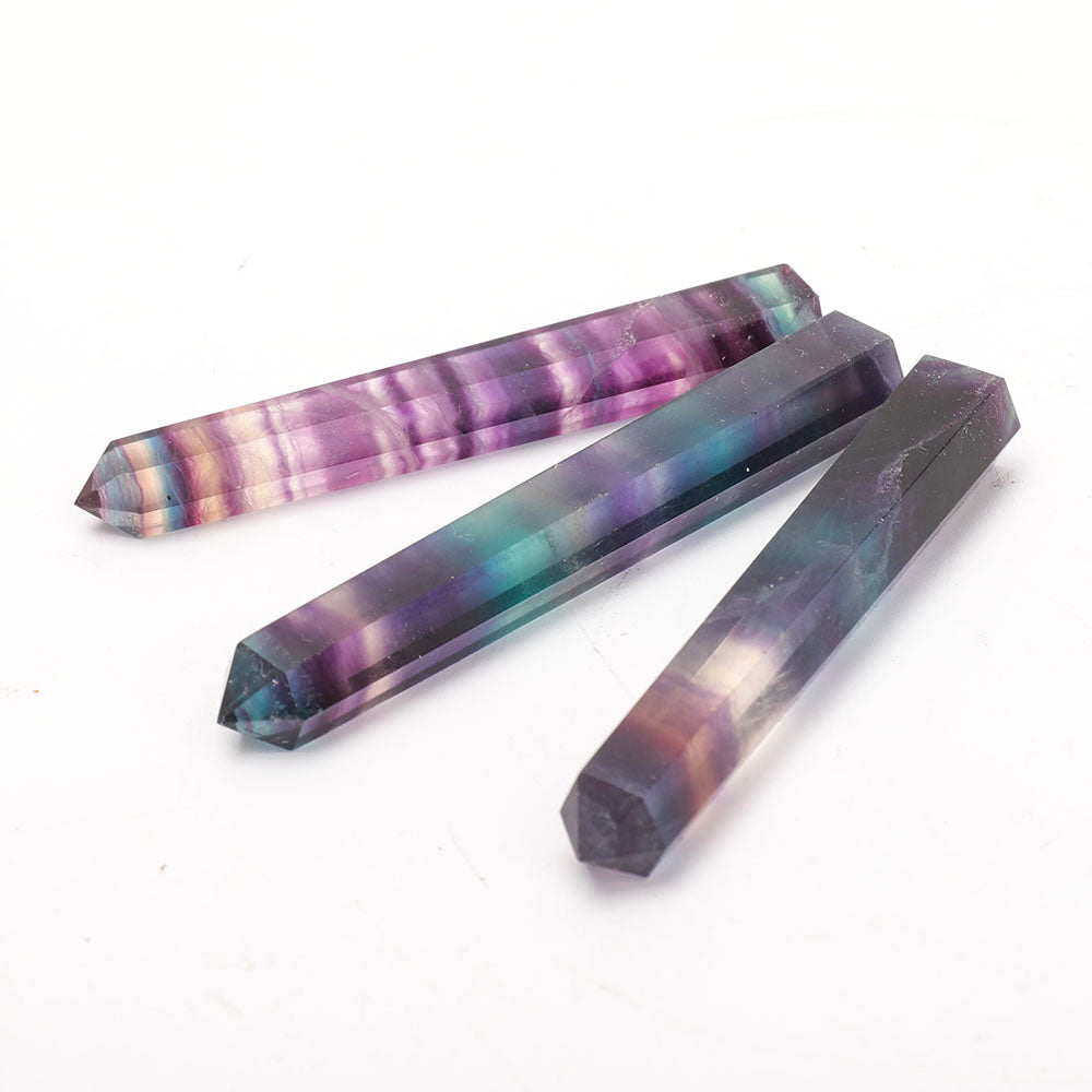Set of 3 Polished Fluorite Crystal Points 3.6-3.9 Inches