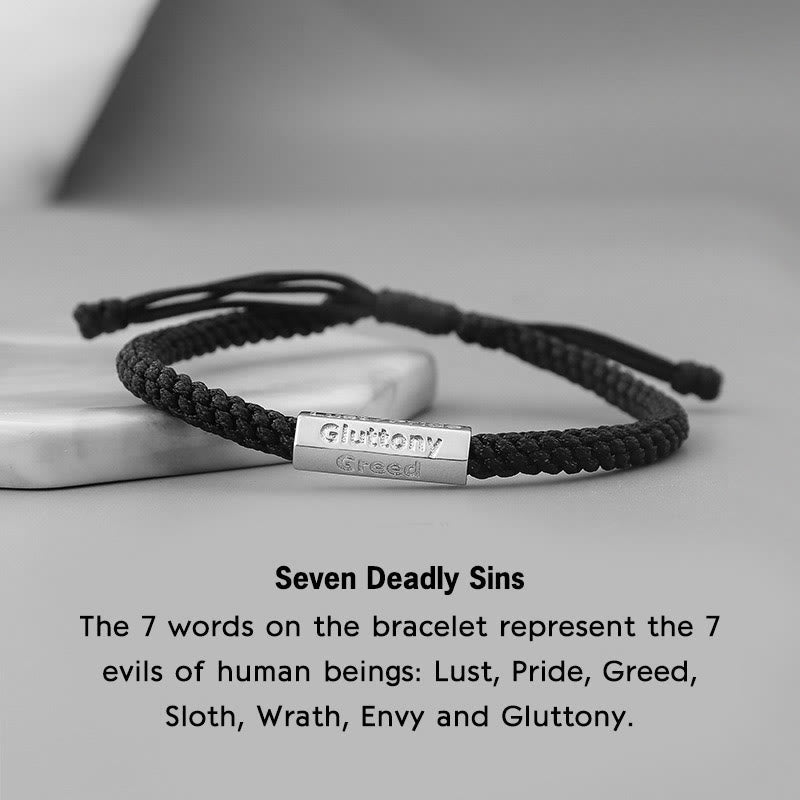 Bracelet spirituel des sept vertus et des péchés capitaux