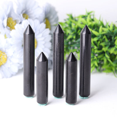 Baguette de massage en cristal de shungite 15 × 75 à 100 mm Outil de guérison