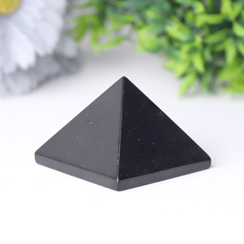 Shungite Crystal Pyramid Carvings 1.5-2 inch Healing Tool