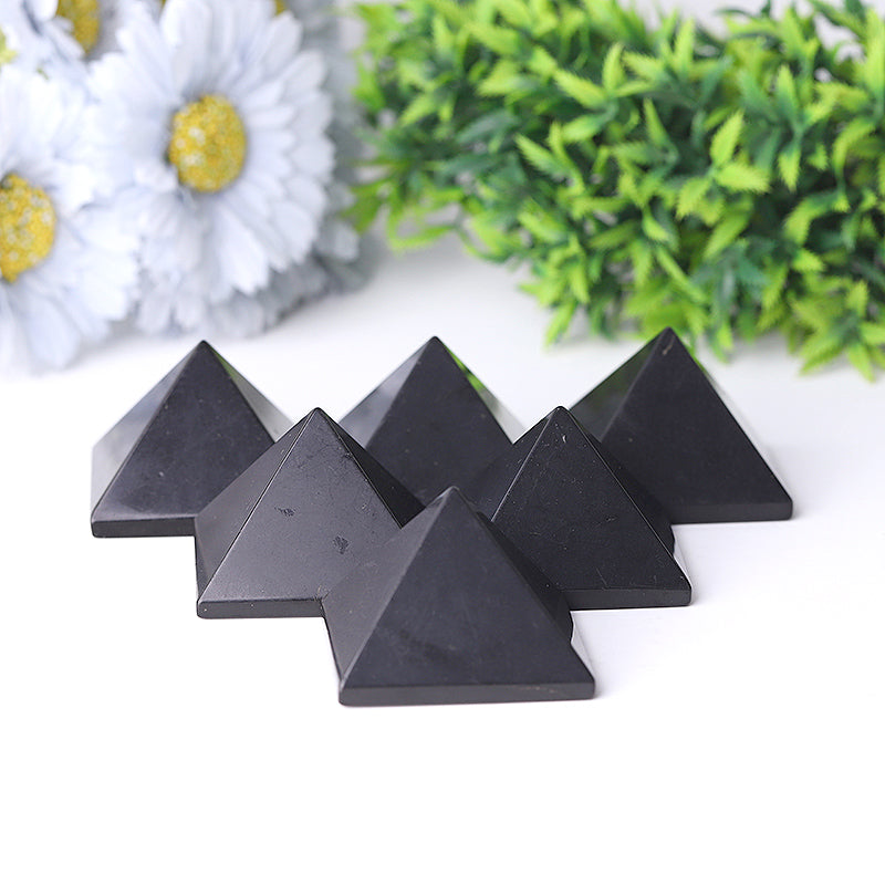 Shungite Crystal Pyramid Carvings 1.5-2 inch Healing Tool
