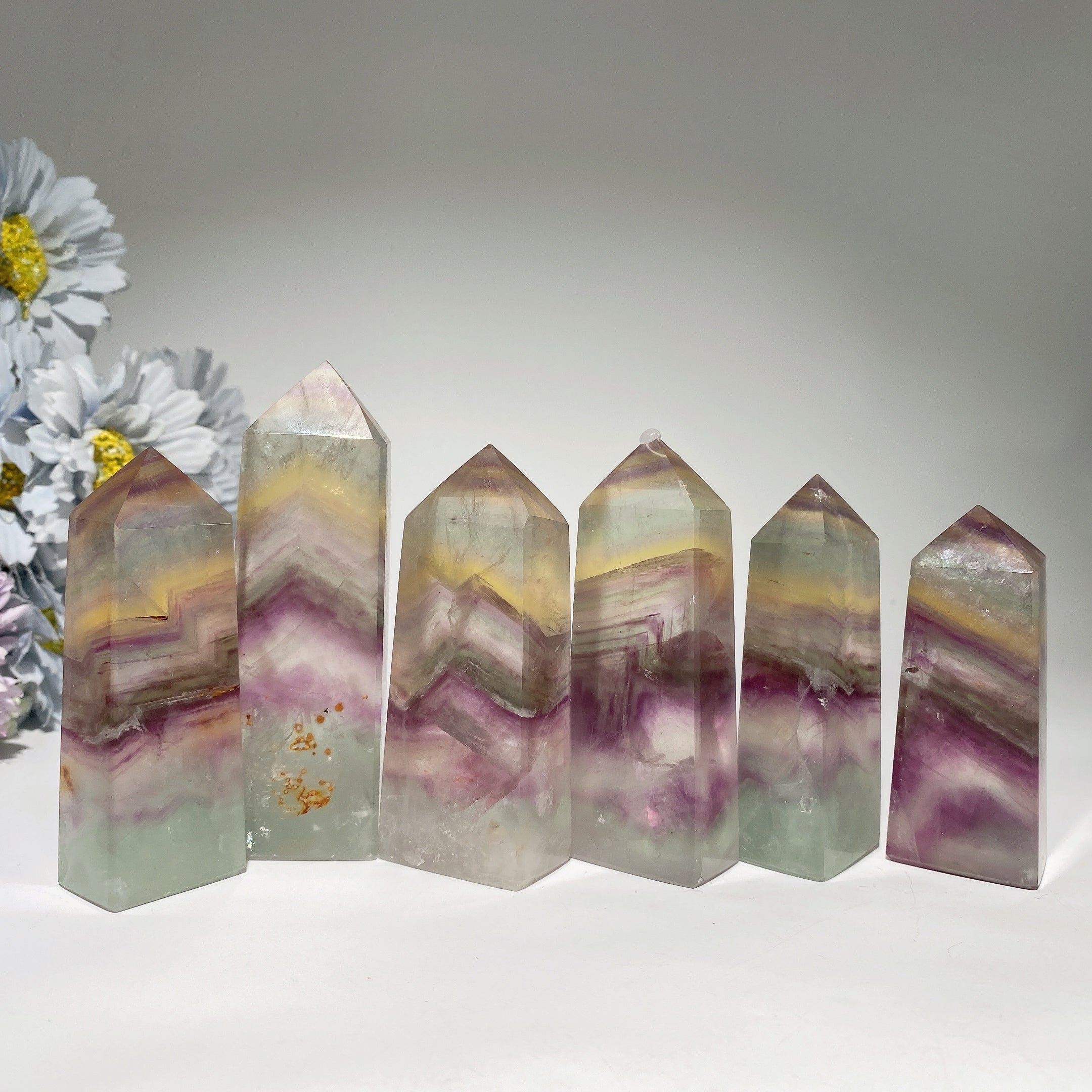 Silk Fluorite 2.0-4.5 inch Crystal Healing Point