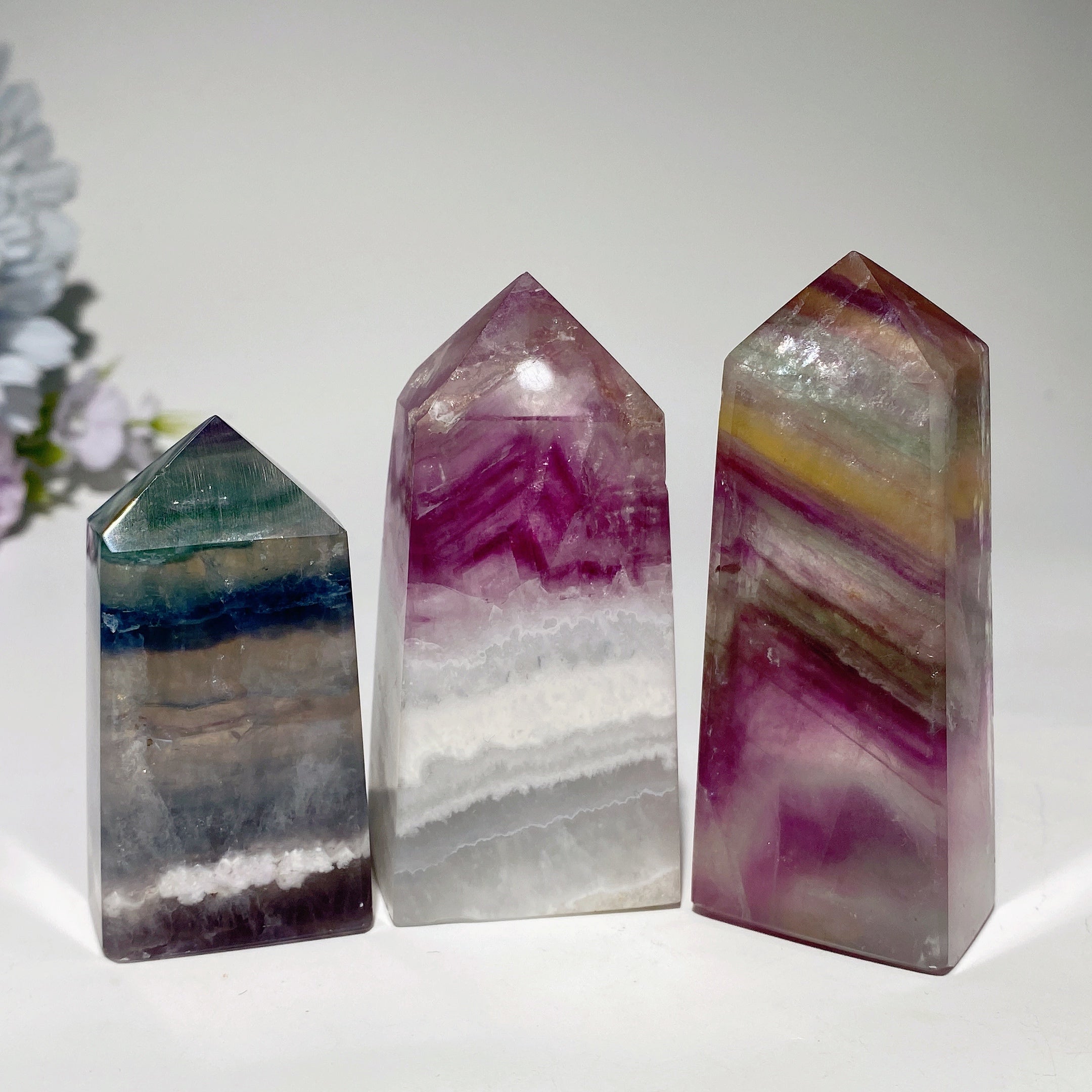 Silk Fluorite 2.0-4.5 inch Crystal Healing Point