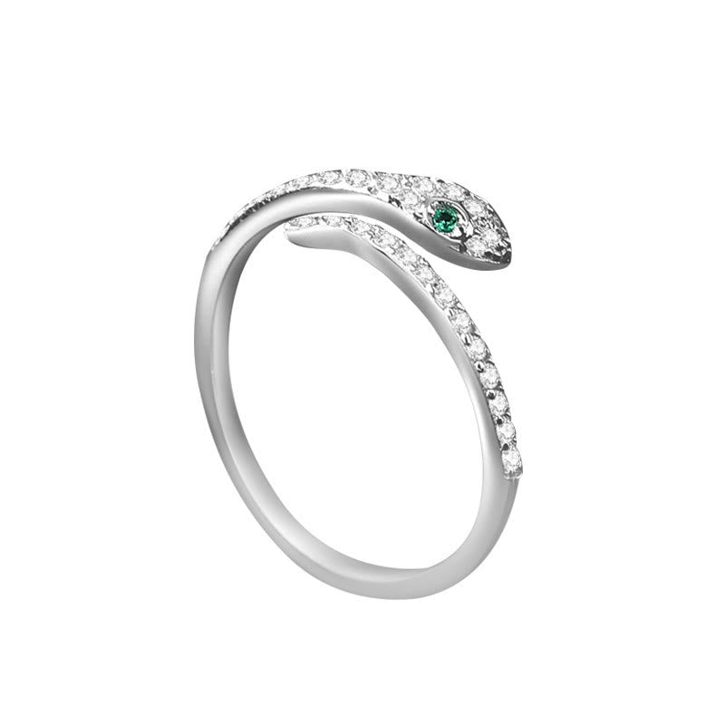 Bague réglable en argent avec esprit serpent