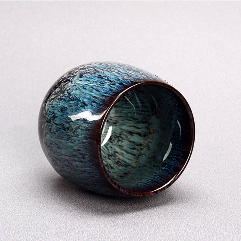 Tasse à thé en céramique chinoise Jianzhan avec feuille de lotus argentée, 150 ml