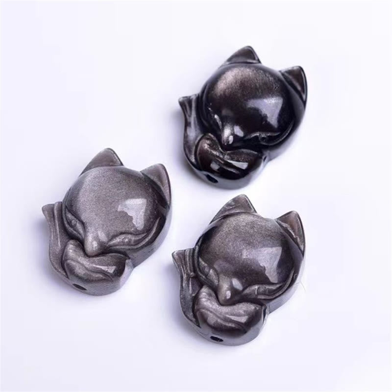 Bracelet de protection en obsidienne argentée