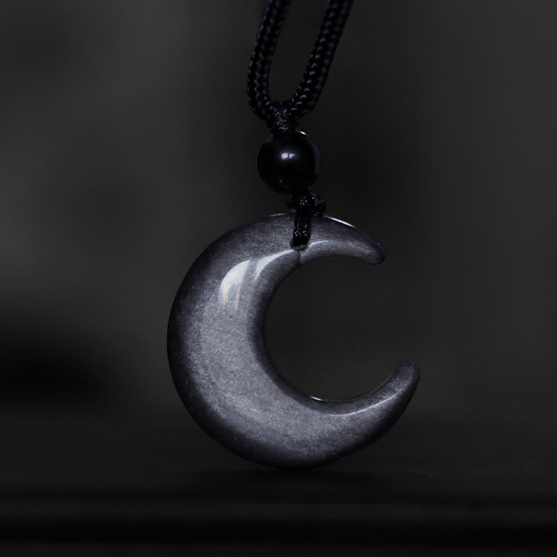 Collier pendentif Yin Yang en obsidienne argentée brillante pour couples