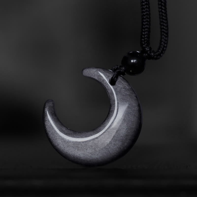 Collier pendentif Yin Yang en obsidienne argentée brillante pour couples