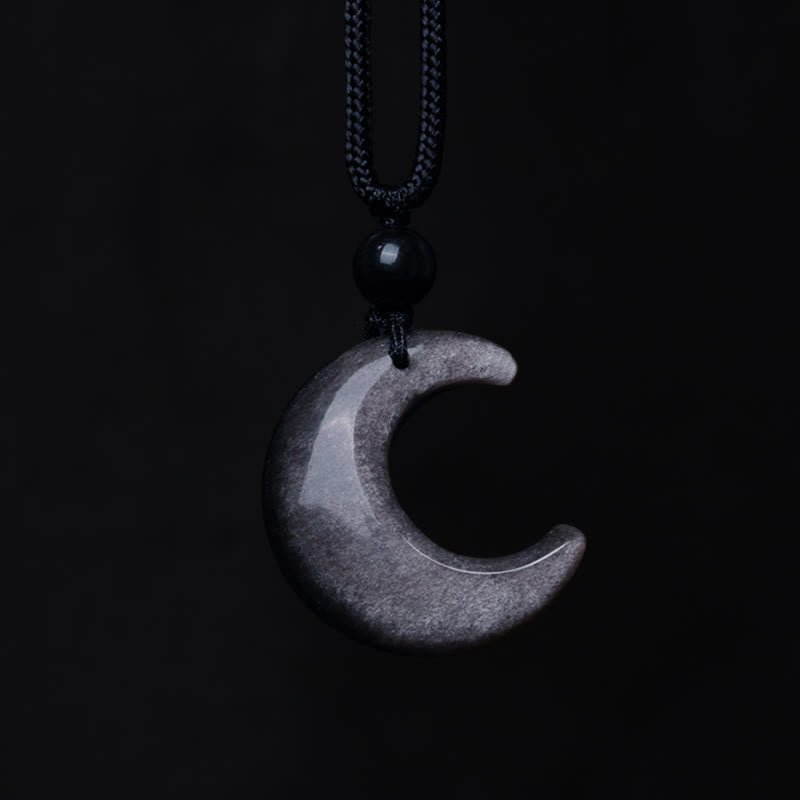 Collier pendentif Yin Yang en obsidienne argentée brillante pour couples
