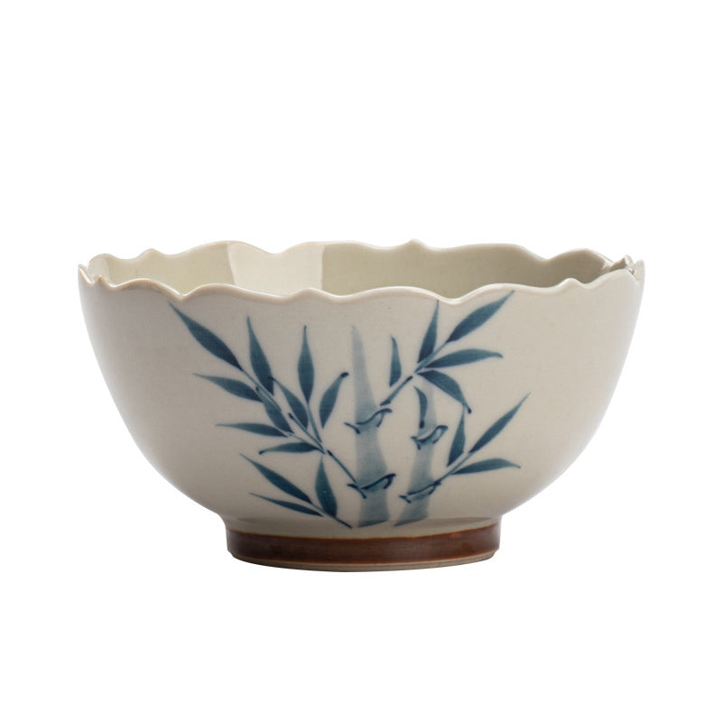 Petite tasse à thé en céramique à feuilles de bambou bleues pour les rituels du thé Kung Fu