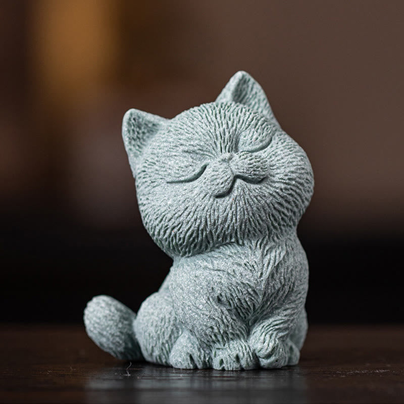 Figurine de chat en forme de thé | Décoration d'intérieur spirituelle