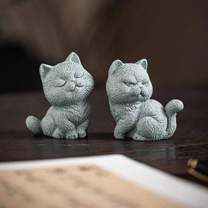 Figurine de chat en forme de thé | Décoration d'intérieur spirituelle