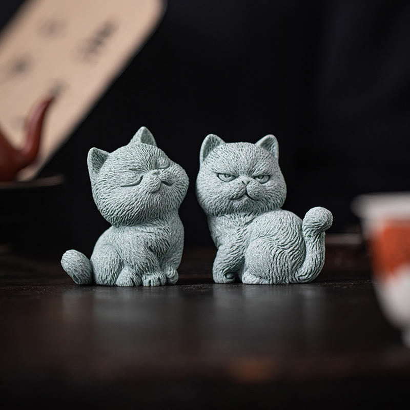 Figurine de chat en forme de thé | Décoration d'intérieur spirituelle