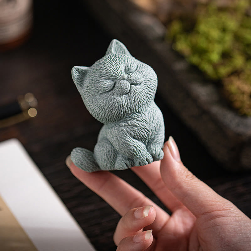 Figurine de chat en forme de thé | Décoration d'intérieur spirituelle