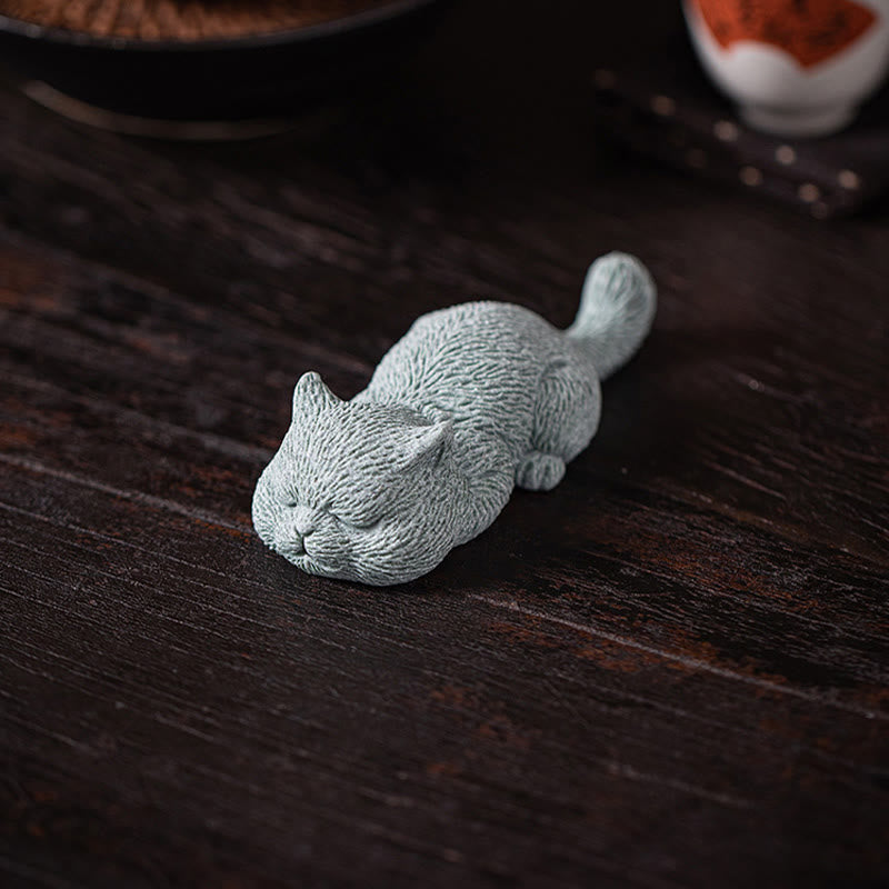Figurine de chat en forme de thé | Décoration d'intérieur spirituelle