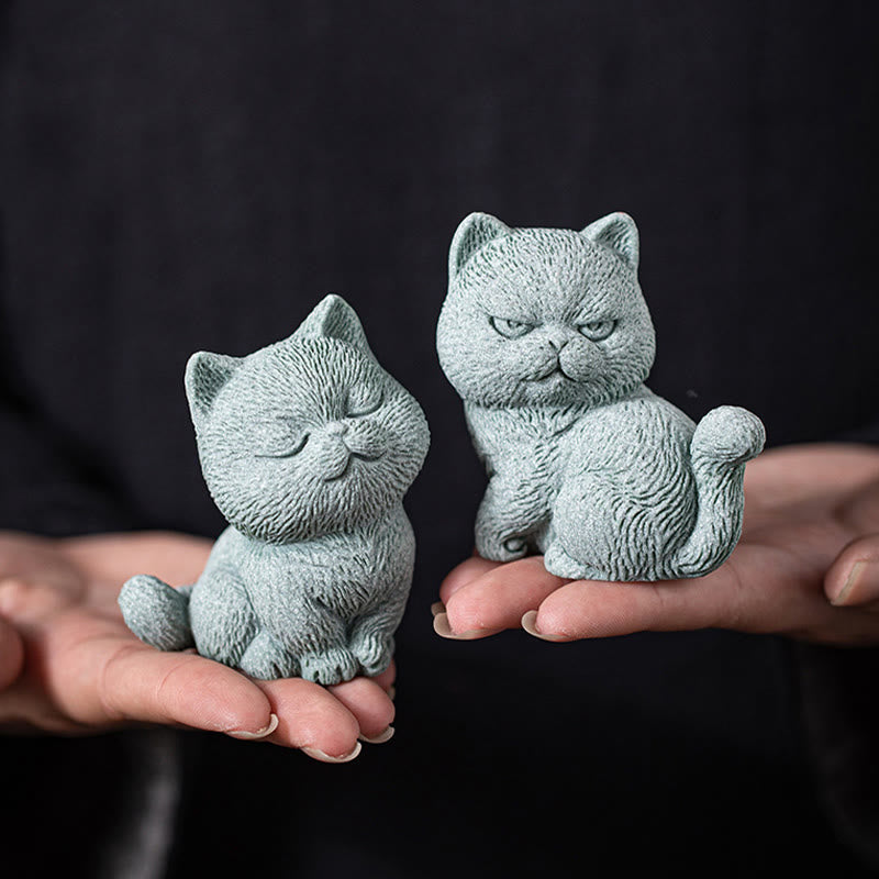 Figurine de chat en forme de thé | Décoration d'intérieur spirituelle