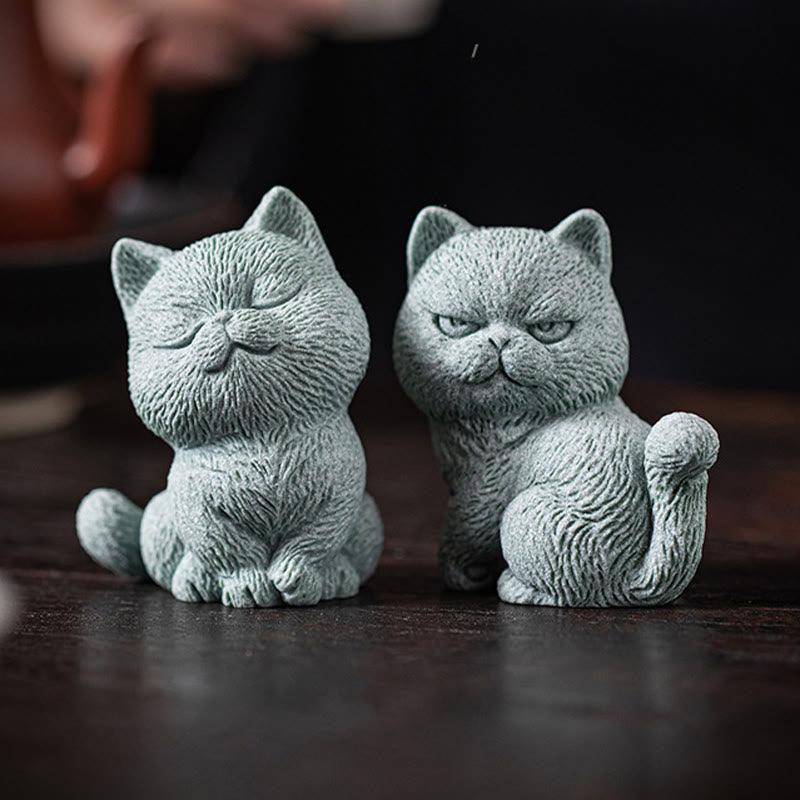 Figurine de chat en forme de thé | Décoration d'intérieur spirituelle