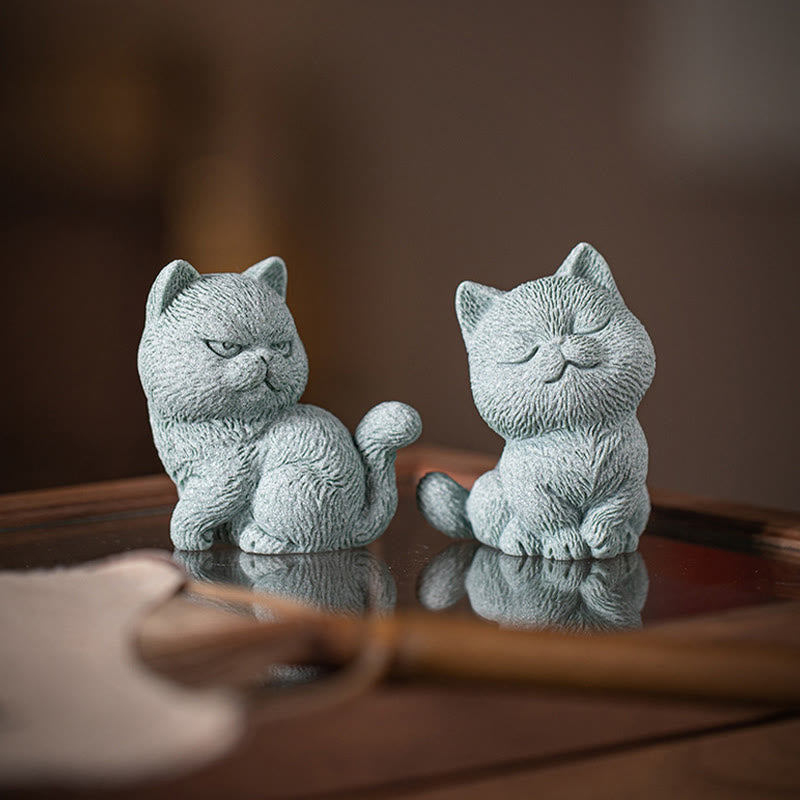 Figurine de chat en forme de thé | Décoration d'intérieur spirituelle