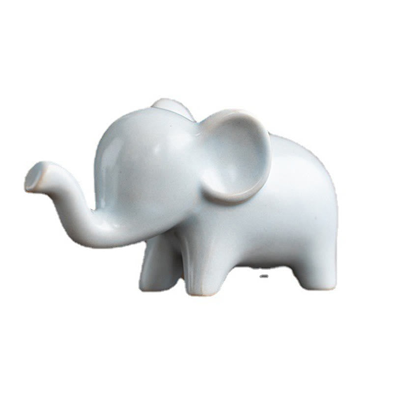 Petite figurine d'éléphant en céramique pour décoration spirituelle