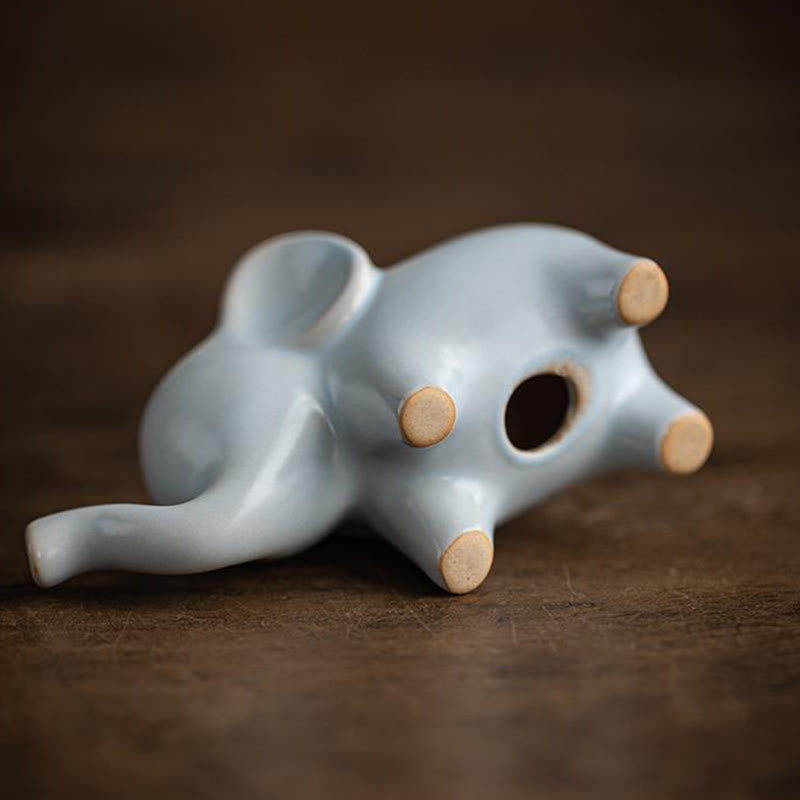 Petite figurine d'éléphant en céramique pour décoration spirituelle