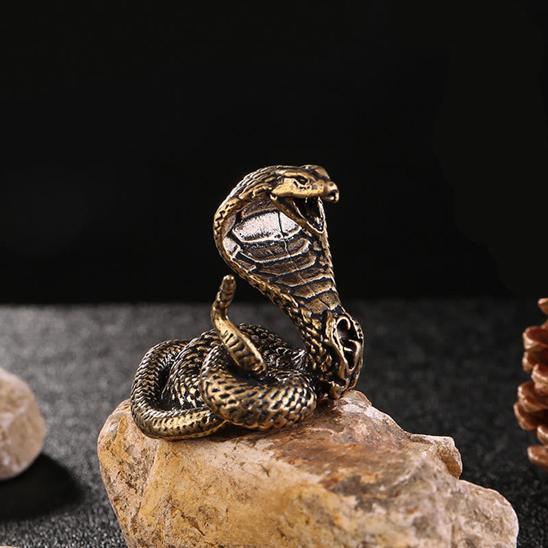 Petite figurine de cobra en cuivre de l'année du serpent, 4 cm, décoration spirituelle