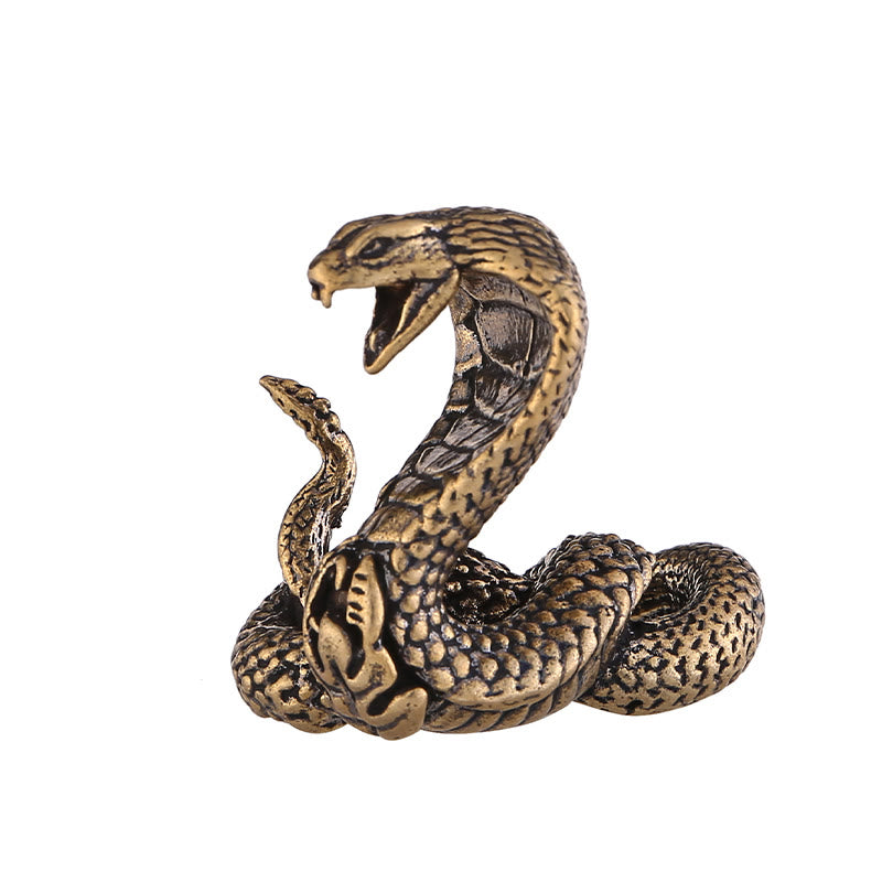 Petite figurine de cobra en cuivre de l'année du serpent, 4 cm, décoration spirituelle