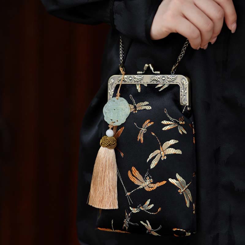 Petit sac bandoulière à chaîne en métal motif libellule | Sacs de yoga