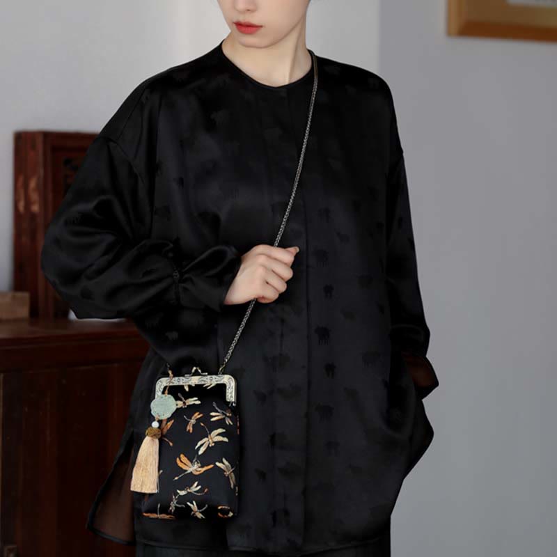 Petit sac bandoulière à chaîne en métal motif libellule | Sacs de yoga