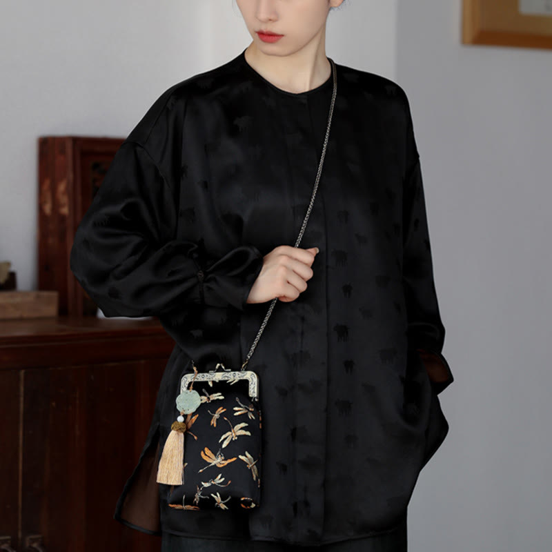 Petit sac bandoulière à chaîne en métal motif libellule | Sacs de yoga