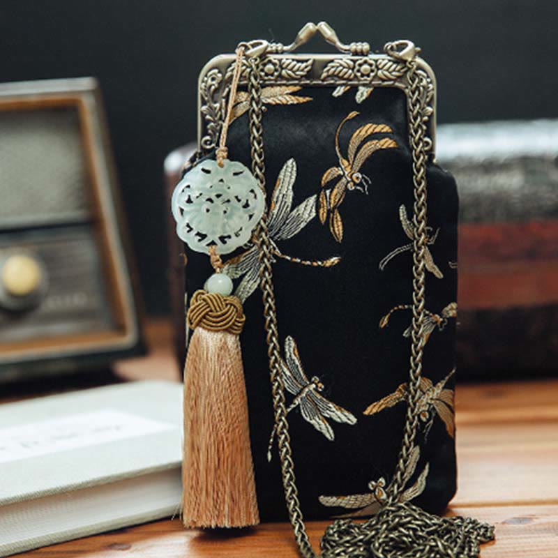 Petit sac bandoulière à chaîne en métal motif libellule | Sacs de yoga