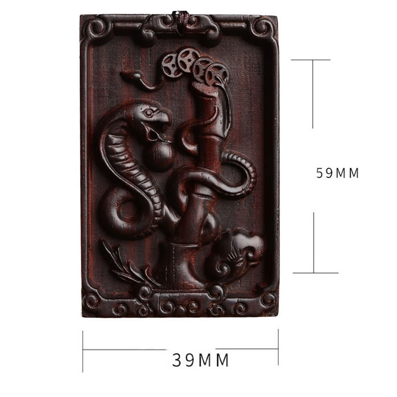 Collier du zodiaque chinois en bois de santal rouge à petites feuilles pour le calme