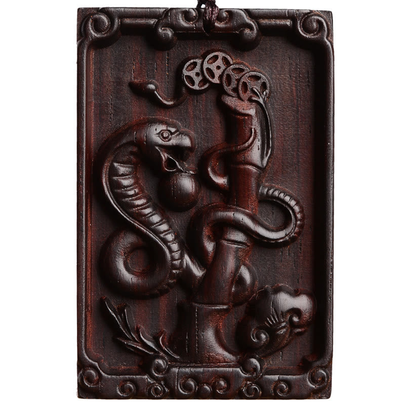 Collier du zodiaque chinois en bois de santal rouge à petites feuilles pour le calme