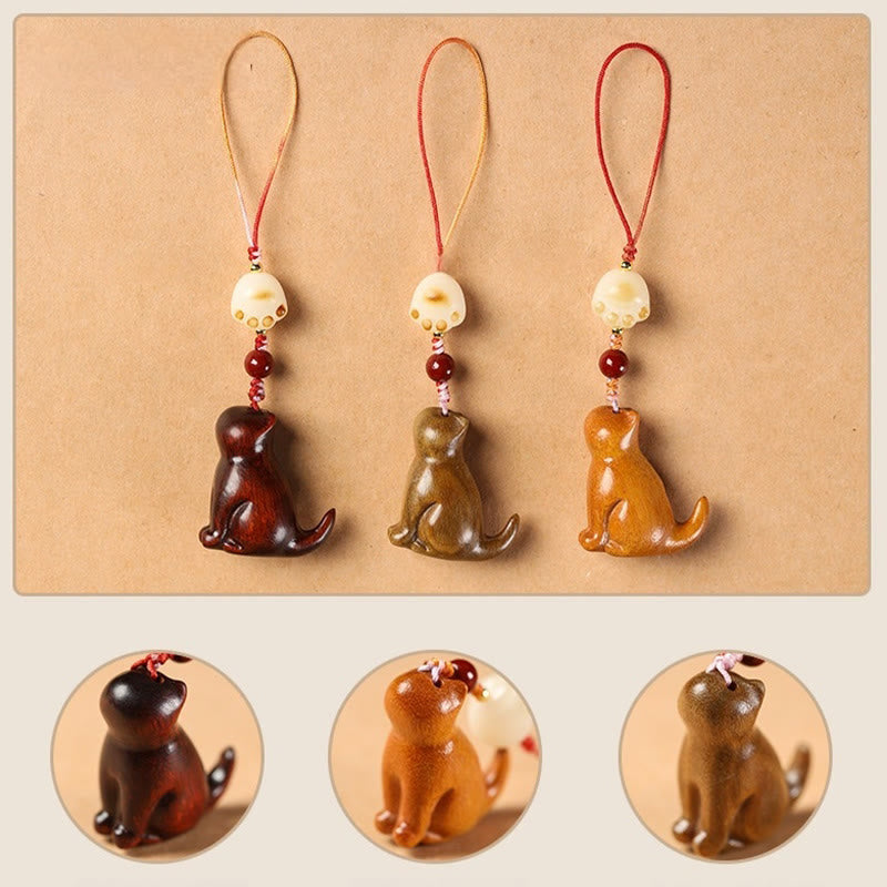 Décoration apaisante pour chat en bois de santal rouge à petites feuilles 11 cm